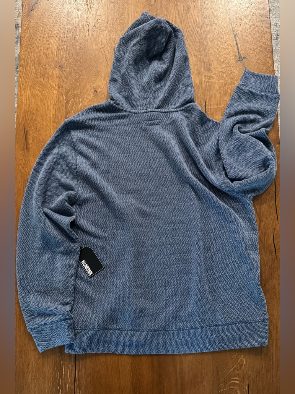 NWT Linksoul Coastal Terry Hoodie XL Blue Herringbone - Picture 8 of 12
